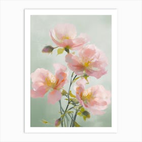 Apple Blossom Flowers Acrylic Pastel Colours 2 Art Print