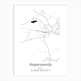 Hoyerswerda,Germany Minimalist Map Art Print