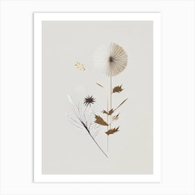 Dandelion Spices And Herbs Retro Minimal 5 Art Print