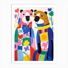 Colourful Kids Animal Art Otter 1 Art Print