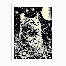 Stellar Whiskerwind, Psychedelic Cats series Art Print