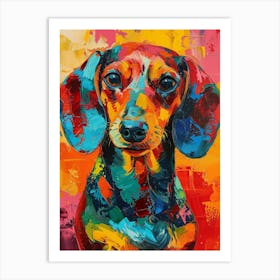 Dachshund dog colourful painting Art Print