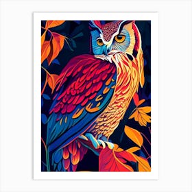 Eastern Screech Owl Pop Matisse 2 Bird Affiche