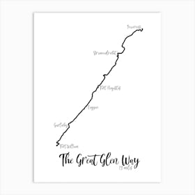 The Great Glen Way Route Print | Scotland Print | Long Distance Hiking Route Print Art Print