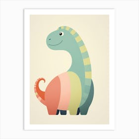 Colourful Dinosaur Brontosaurus Art Print