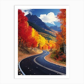 Beautiful Road In Autumn 7 Art Print