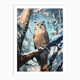 Winter Owl 2 Illustration Art Print