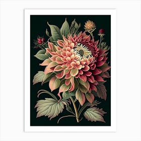 Dahlia 2 Floral Botanical Vintage Poster Flower Art Print