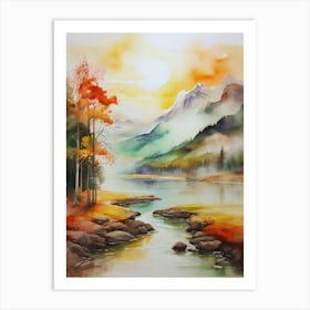 Sunset In The Mountains 1 Art Print