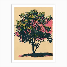 Lime Tree Colourful Illustration 3 Art Print