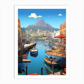 Victoria And Alfred Waterfront Cartoon 1 Art Print