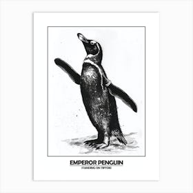Penguin Standing On Tiptoes Poster 2 Art Print