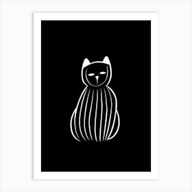 Abstract Sketch Cat Line Drawing 6 Art Print