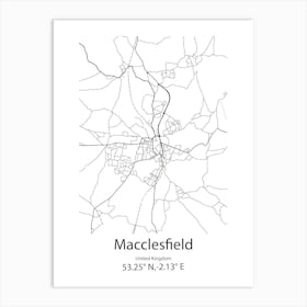 Macclesfield,United Kingdom Minimalist Map Art Print