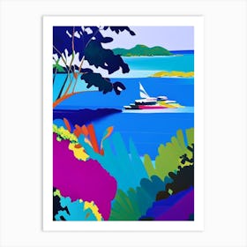The Whitsunday Islands Australia Colourful Painting Tropical Destination Art Print