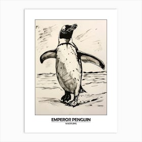 Penguin Waddling Poster 7 Art Print