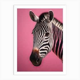 Pink Zebra Prin 0 Art Print