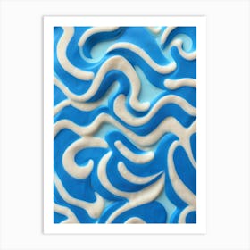 Blue And White Swirls Art Print