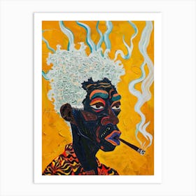 Man Smokes A Cigarette 3 Art Print