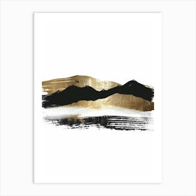 Gold And Black Mountains 6 Art Print