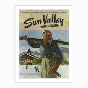 Vintage Travel Poster Sun Valley Idaho 1 Art Print