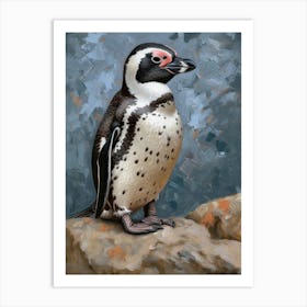 African Penguin Laurie Island Oil Painting 2 Art Print