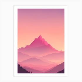 Misty Mountains Vertical Background In Pink Tone 39 Art Print