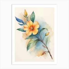 Watercolor Of A Flower Art Print