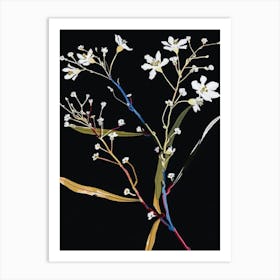 Neon Flowers On Black Babys Breath 1 Art Print