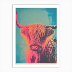 Highland Cow Polaroid Inspired 3 Art Print