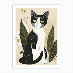 Black And White Cat 14 Art Print