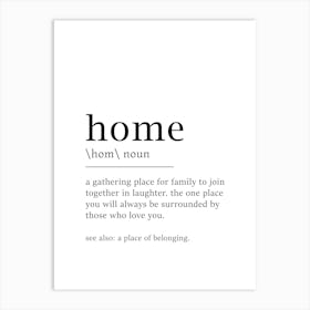 Home Definition Poster - Dictionary Art Print