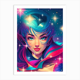 Fantasy Galaxy Girl 4 Art Print