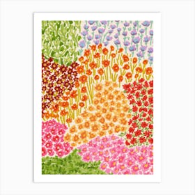 Flower Garden Oil Pastel Art Print