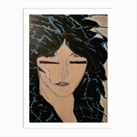 Nikki six white and blue  Art Print