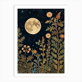 Moonlight In The Garden Style William Morris 6 Art Print