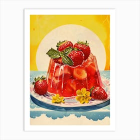 Strawberry Jelly Retro Cookbook Inspired 4 Art Print