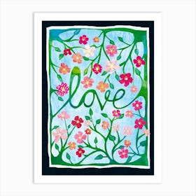 Love with flowers Art Print