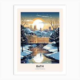 Winter Night  Travel Poster Bath United Kingdom 1 Art Print