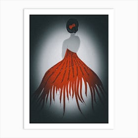 Woman In A Red Dress Art Print