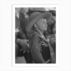Youngster In Cowboy Costume Watching The Rodeo At The San Angelo Fat Stock Show, San Angelo, Texas By Russell Lee Art Print
