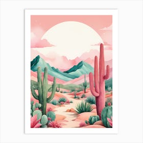 Desert Landscape With Cactus Art Print