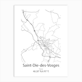 Saint Die Des Vosges,France Minimalist Map Art Print