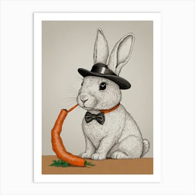 Rabbit In A Hat 5 Art Print