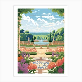 Gardens Of The Palace Of Versailles France Illustration  Art Print
