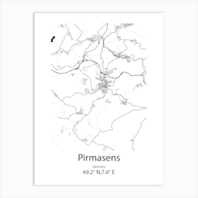 Pirmasens,Germany Minimalist Map Art Print