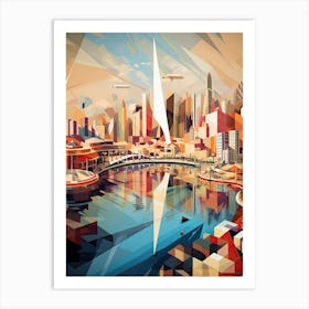 Dubai, United Arab Emirates, Geometric Illustration 4 Art Print