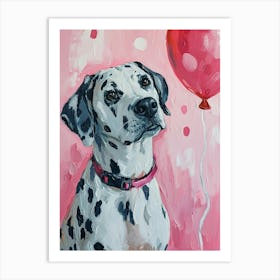 Cute Dalmatian 1 With Balloon Art Print