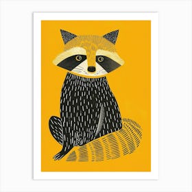 Yellow Raccoon 3 Art Print