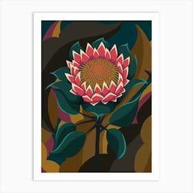 Abstract Protea Flower Art Print